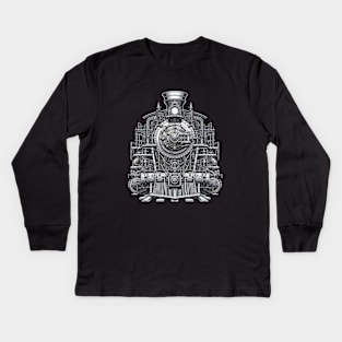 Steampunk Locomotive Kids Long Sleeve T-Shirt